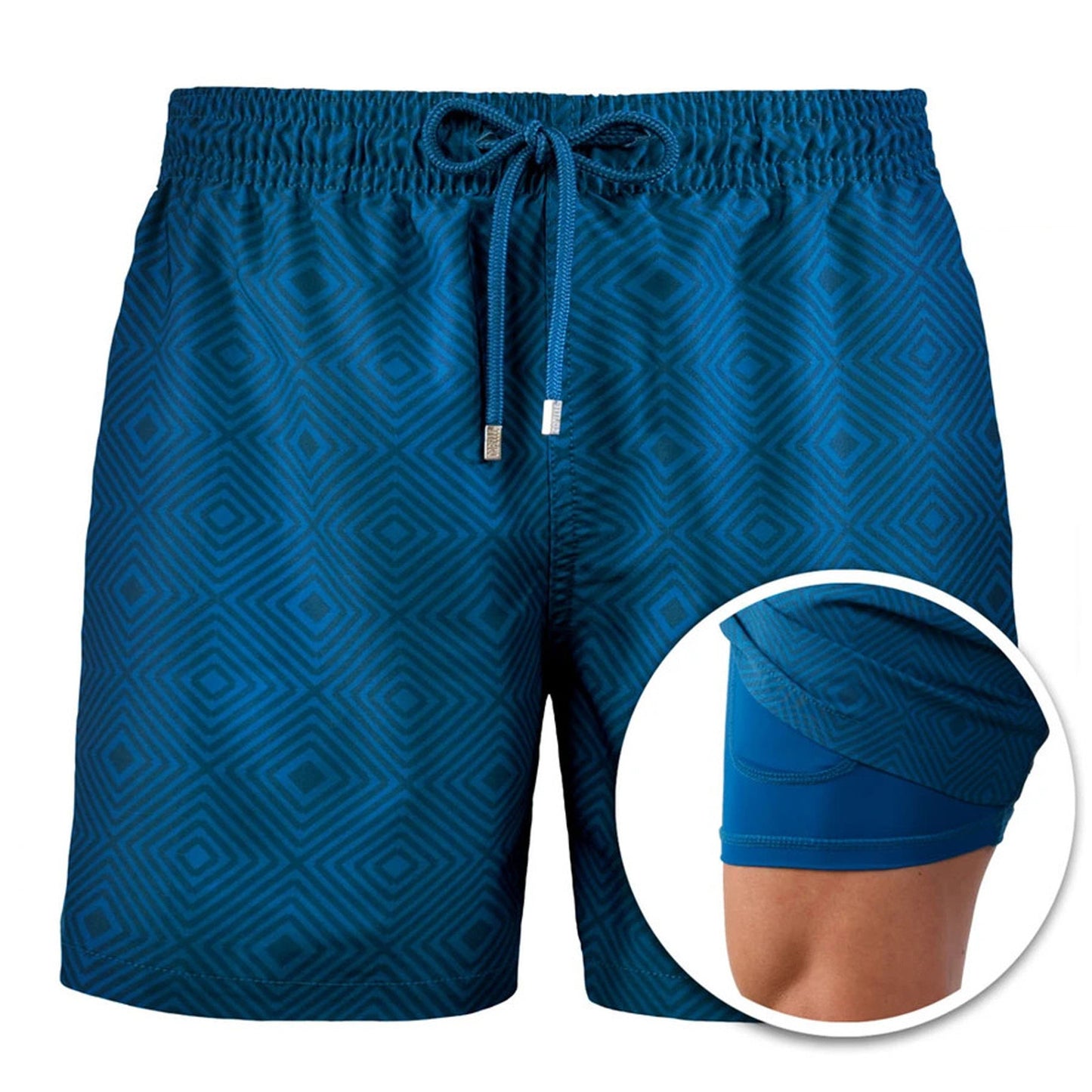 Men’s Summer Beach Shorts – Printed Sweatpants with Double Shorts Design | British Style, Lightweight & Comfortable for the Beach at InWater.com