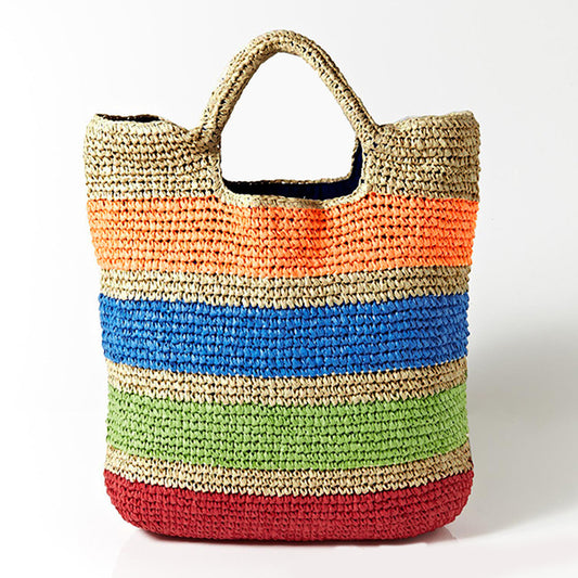 Colorful Crochet Summer Beach Bag – Handcrafted Handmade Linen Tote for Women | Available Now at InWater.com