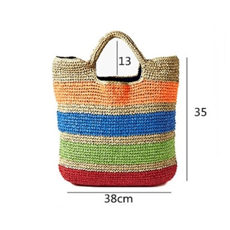 Colorful Crochet Summer Beach Bag – Handcrafted Handmade Linen Tote for Women | Available Now at InWater.com