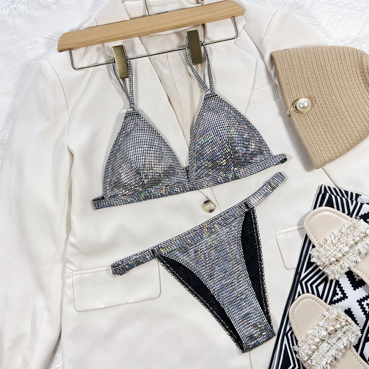Glimmering Two-Piece Chest Pad Bikini – Sparkle in the Water with No Steel Support | Perfect for Swimming & Wading at InWater.com