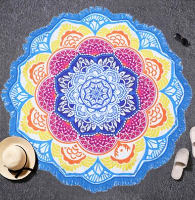 Tassel Indian Toalla Mandala Tapestry Beach Towel – Round Bikini Cover-Up & Lotus Bohemian Yoga Mat | Perfect for Beach & Yoga at InWater.com