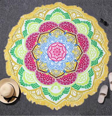 Tassel Indian Toalla Mandala Tapestry Beach Towel – Round Bikini Cover-Up & Lotus Bohemian Yoga Mat | Perfect for Beach & Yoga at InWater.com