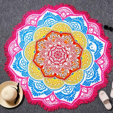 Tassel Indian Toalla Mandala Tapestry Beach Towel – Round Bikini Cover-Up & Lotus Bohemian Yoga Mat | Perfect for Beach & Yoga at InWater.com