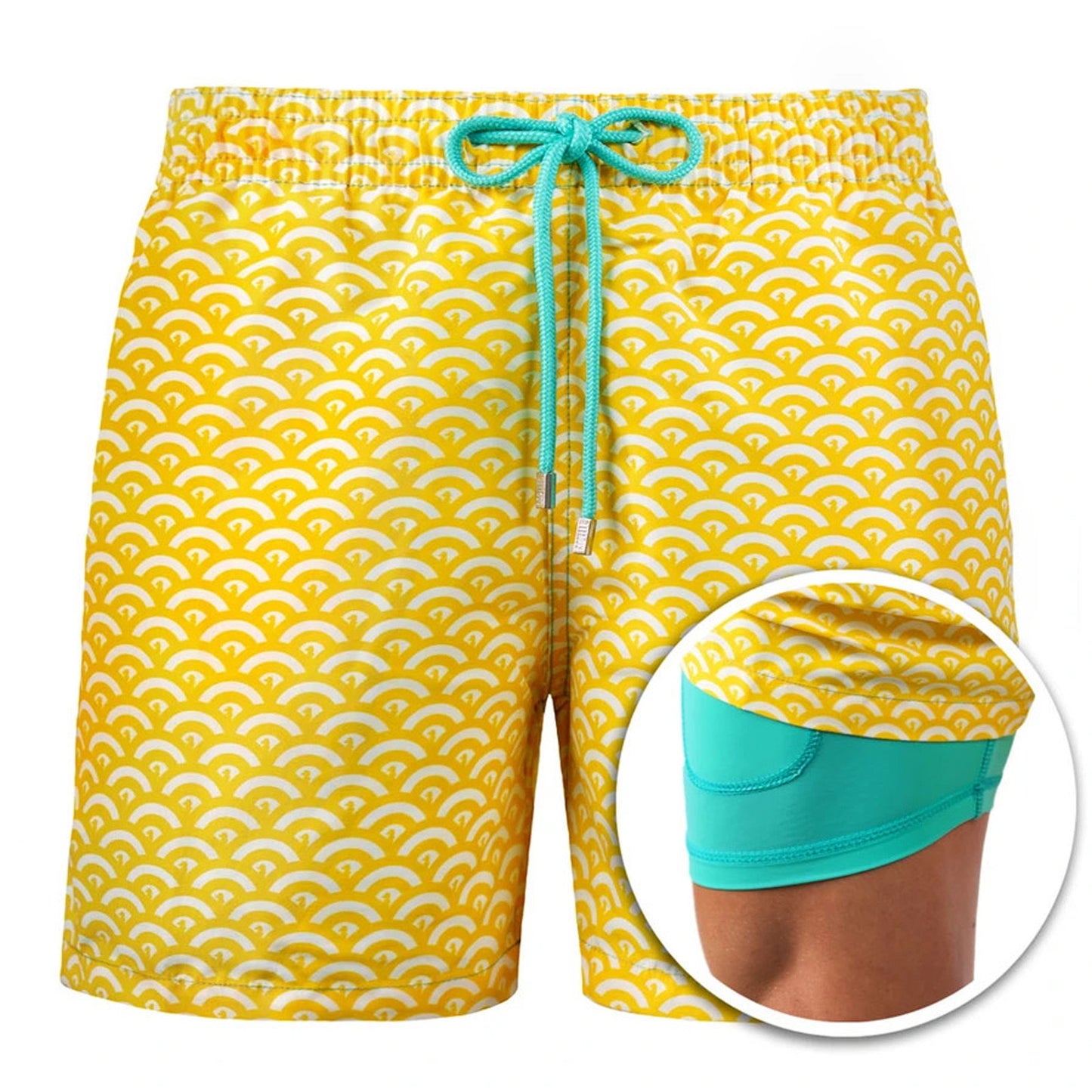 Men’s Summer Beach Shorts – Printed Sweatpants with Double Shorts Design | British Style, Lightweight & Comfortable for the Beach at InWater.com