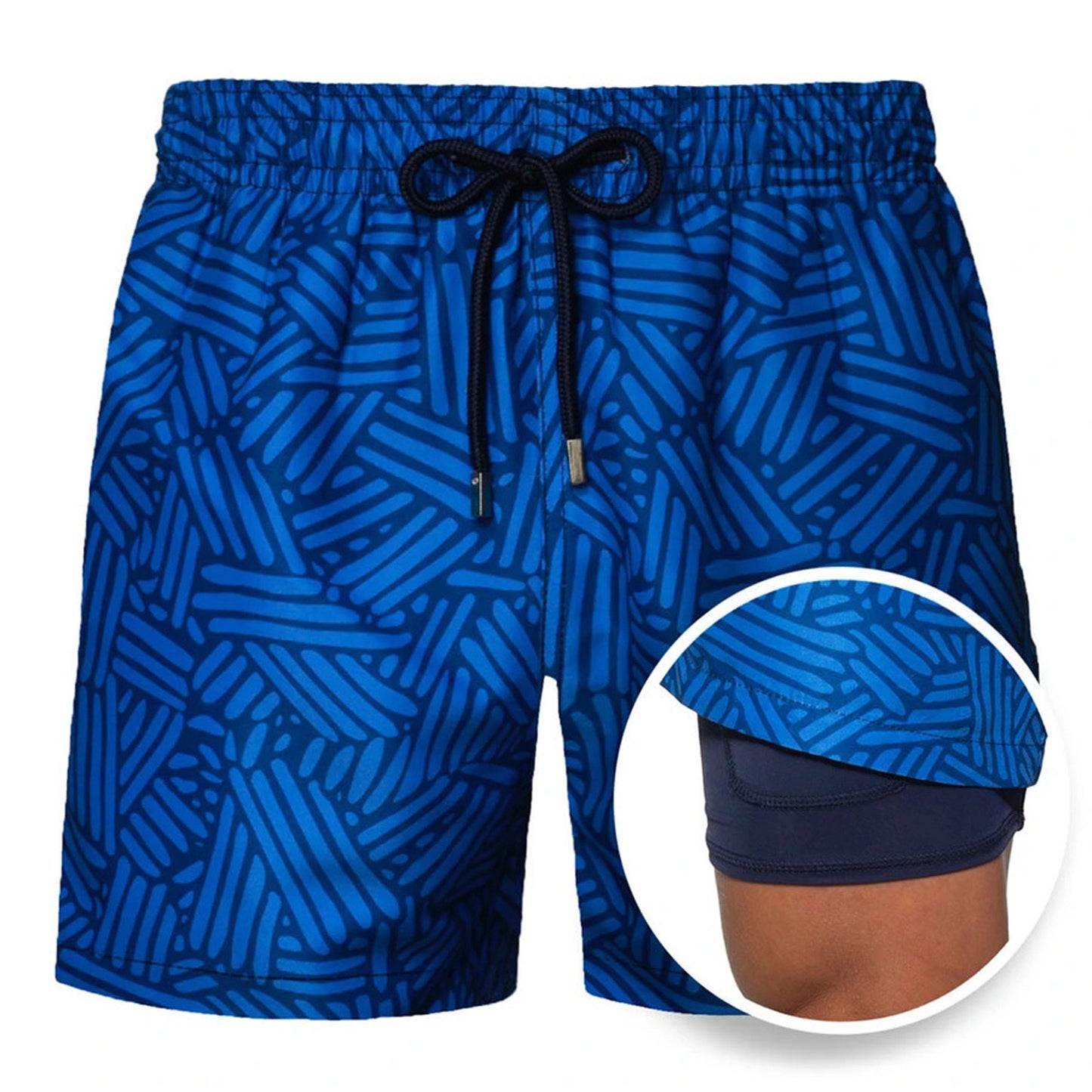 Men’s Summer Beach Shorts – Printed Sweatpants with Double Shorts Design | British Style, Lightweight & Comfortable for the Beach at InWater.com