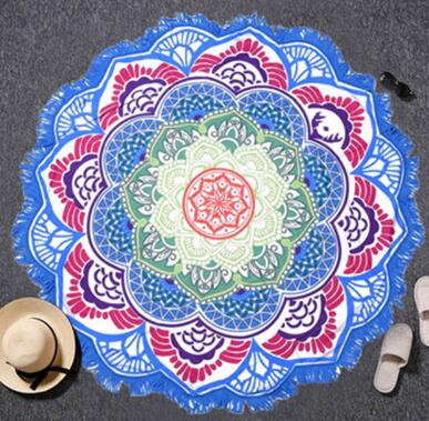 Tassel Indian Toalla Mandala Tapestry Beach Towel – Round Bikini Cover-Up & Lotus Bohemian Yoga Mat | Perfect for Beach & Yoga at InWater.com