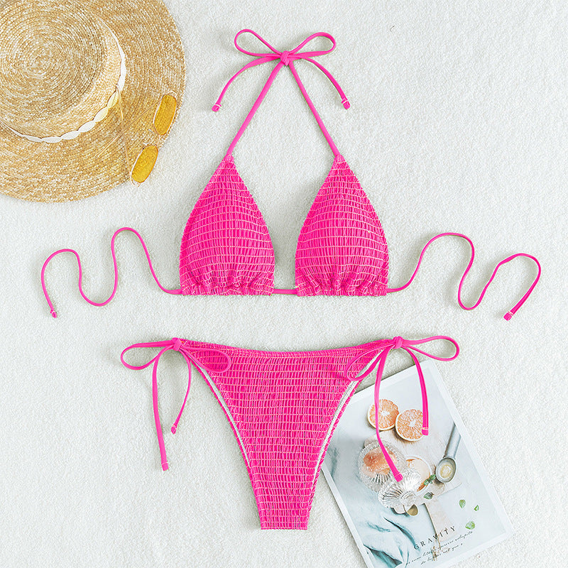 Printed Lace-Up Halter Neck Sexy Bikini – Ideal for In-Water Activities | InWater.com