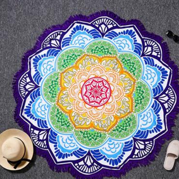 Tassel Indian Toalla Mandala Tapestry Beach Towel – Round Bikini Cover-Up & Lotus Bohemian Yoga Mat | Perfect for Beach & Yoga at InWater.com