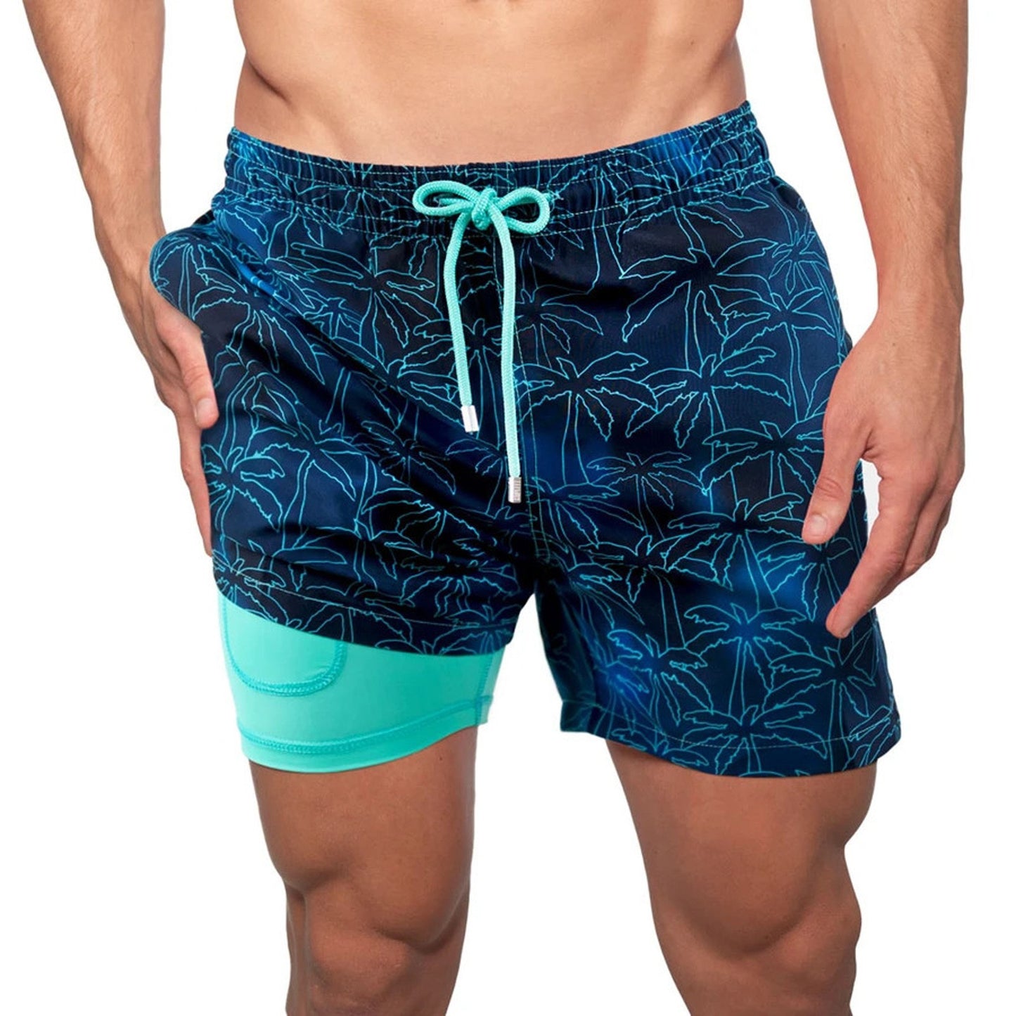Men’s Summer Beach Shorts – Printed Sweatpants with Double Shorts Design | British Style, Lightweight & Comfortable for the Beach at InWater.com